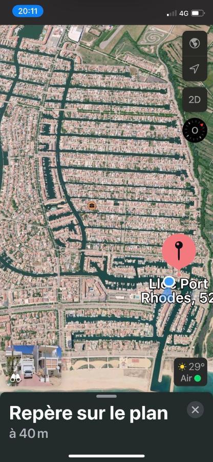 Apt Port Rhodes C, 2 Chbres, 2 Terrasses, Vue Sur Canal Principal De La Marina Et Sur Les Pyrenees Apartman Empuriabrava Kültér fotó